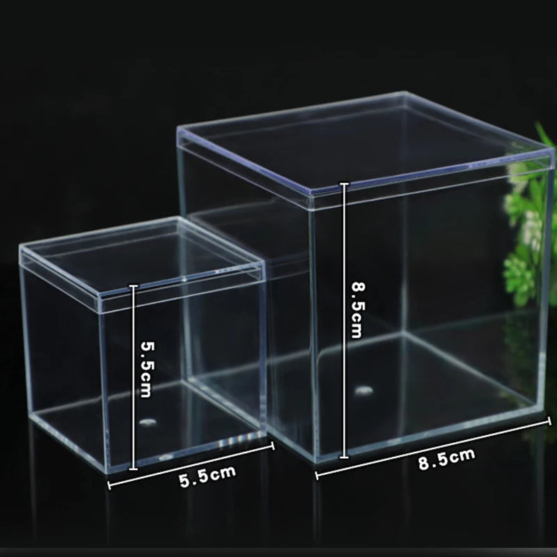 Home Storage Round Square Plastic Transparent Storage Box Jewelry Beads Fishing Accessories Candy Box