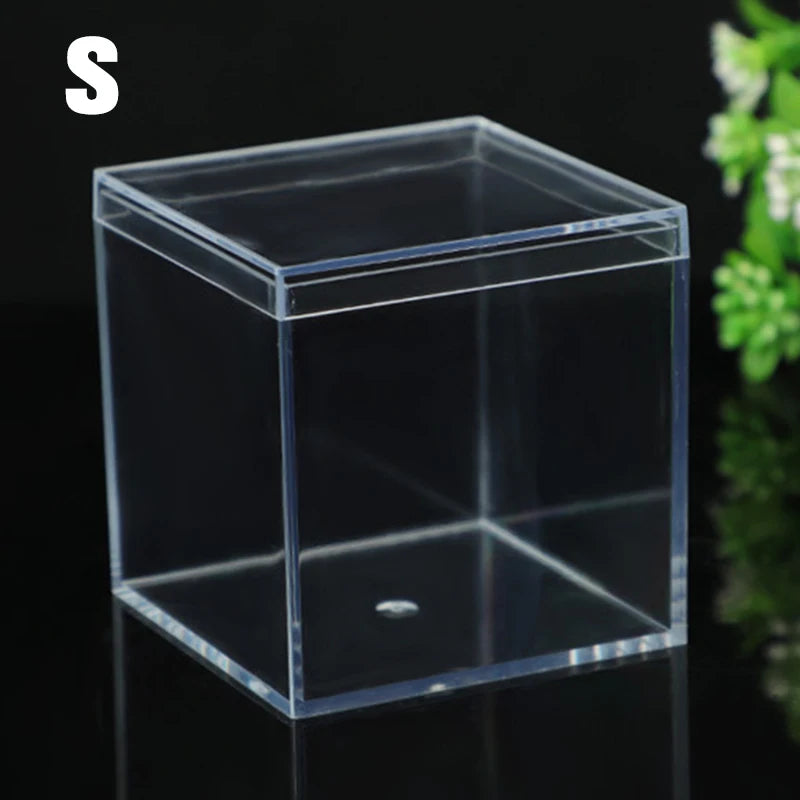 Home Storage Round Square Plastic Transparent Storage Box Jewelry Beads Fishing Accessories Candy Box