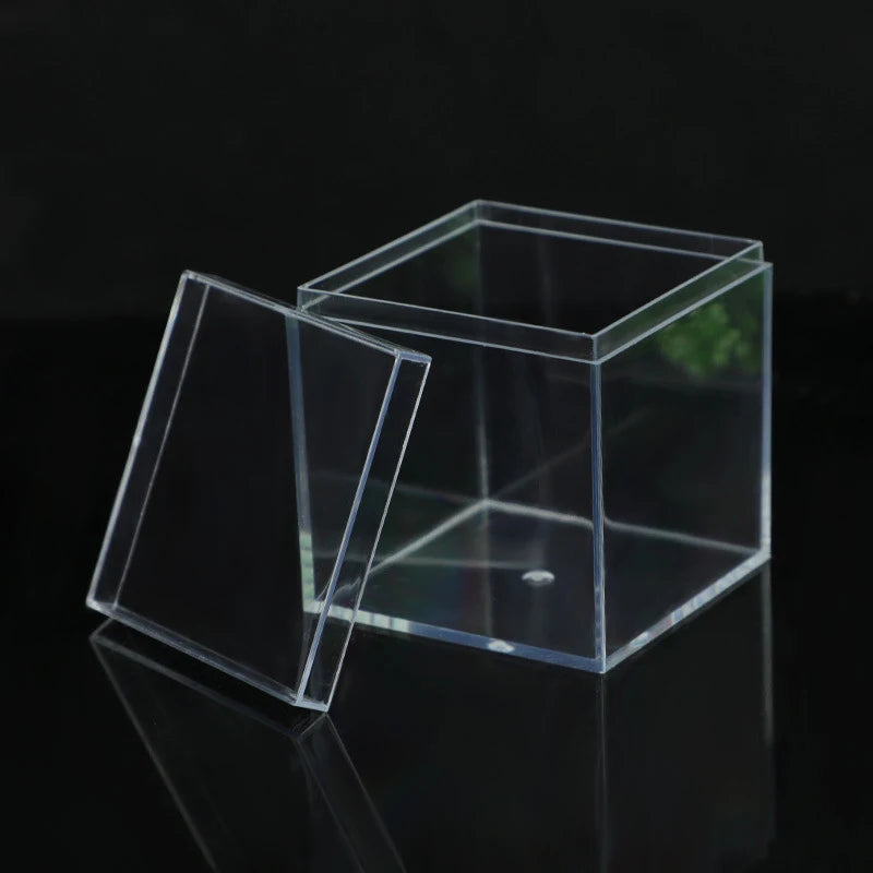 Home Storage Round Square Plastic Transparent Storage Box Jewelry Beads Fishing Accessories Candy Box