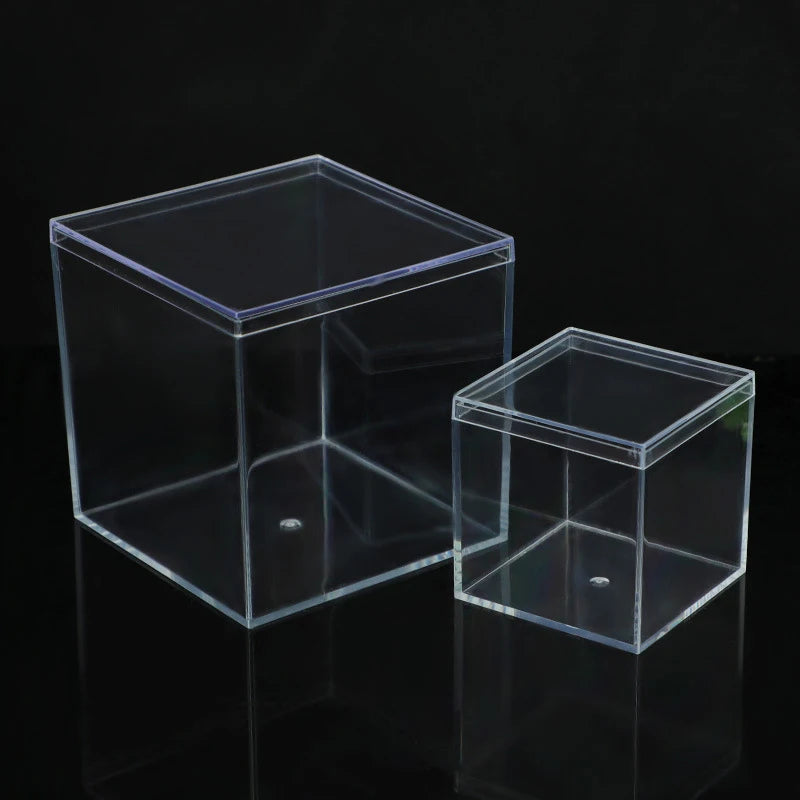 Home Storage Round Square Plastic Transparent Storage Box Jewelry Beads Fishing Accessories Candy Box
