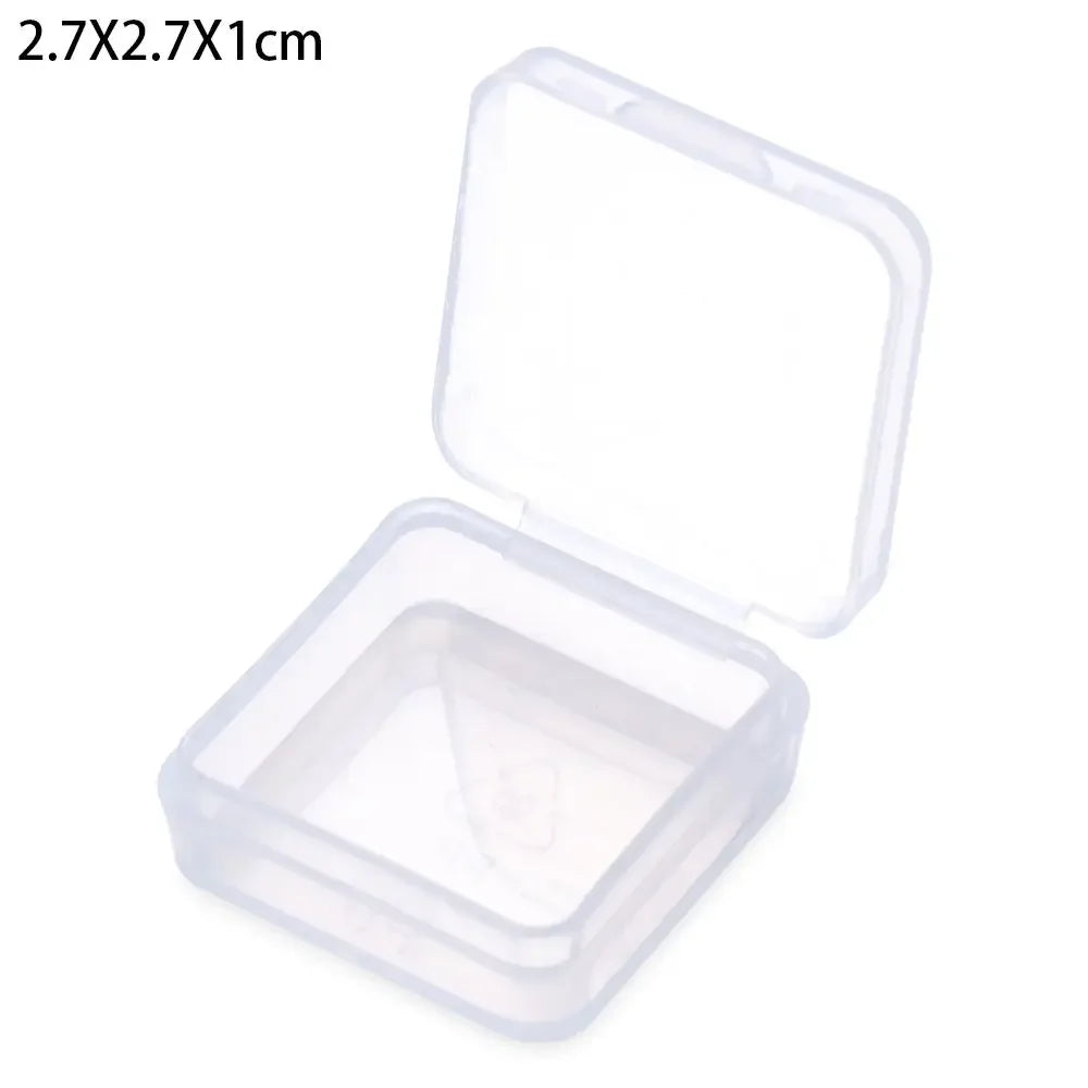 Multi Sizes Transparent Storage Box Square Small Items Case Jewelry Beads Container Fishing Tools Box Sundries Organizer Case