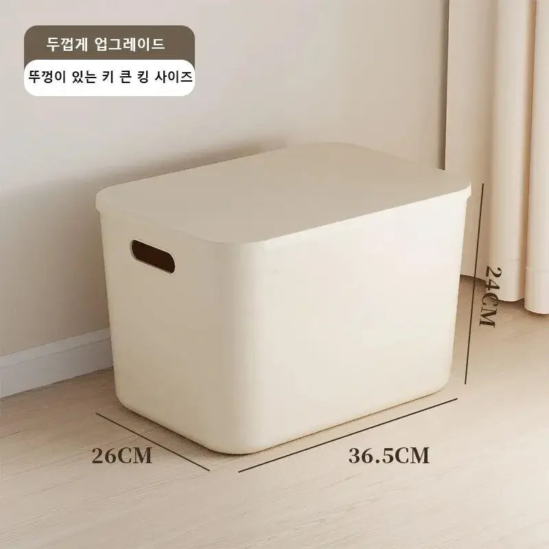 Ins Style Storage Box with Lid Dustproof Cosmetics Clothing Grocery Storage Bedroom Dormitory Storage Box Toy