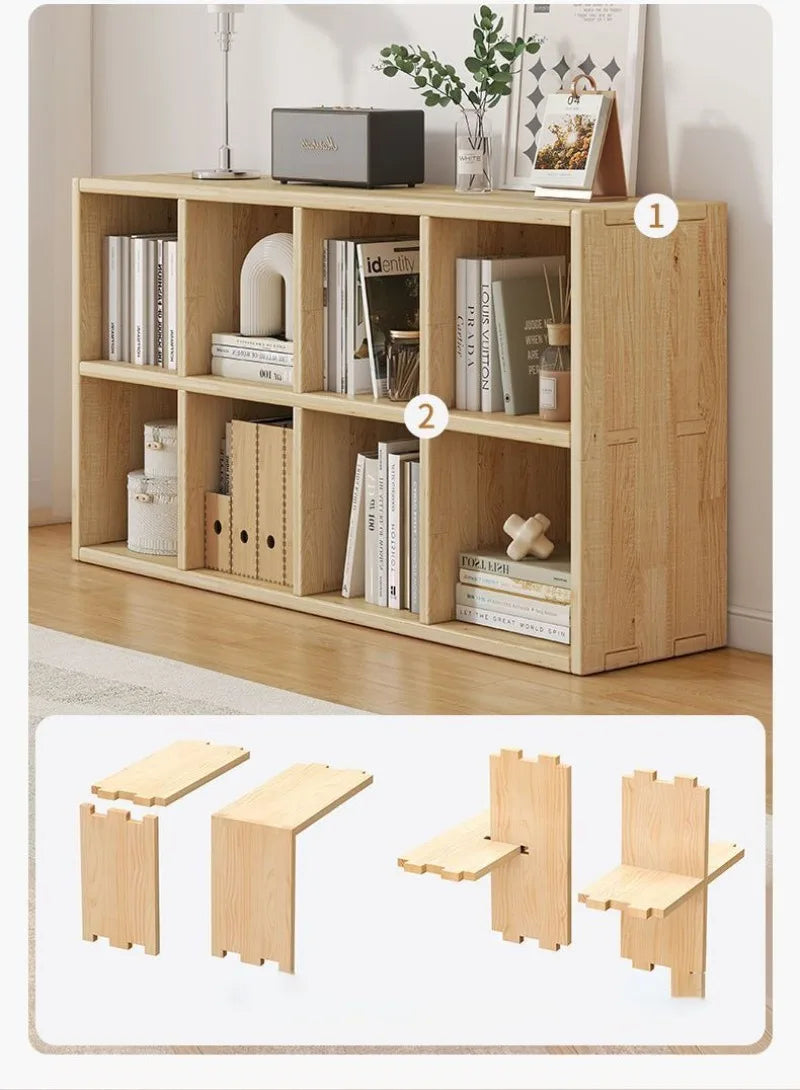 Solid Wood Floor-standing Storage Holders Unpainted Kindergarten Living Room Rack Strong Load-bearing Simple Modern Home Storage