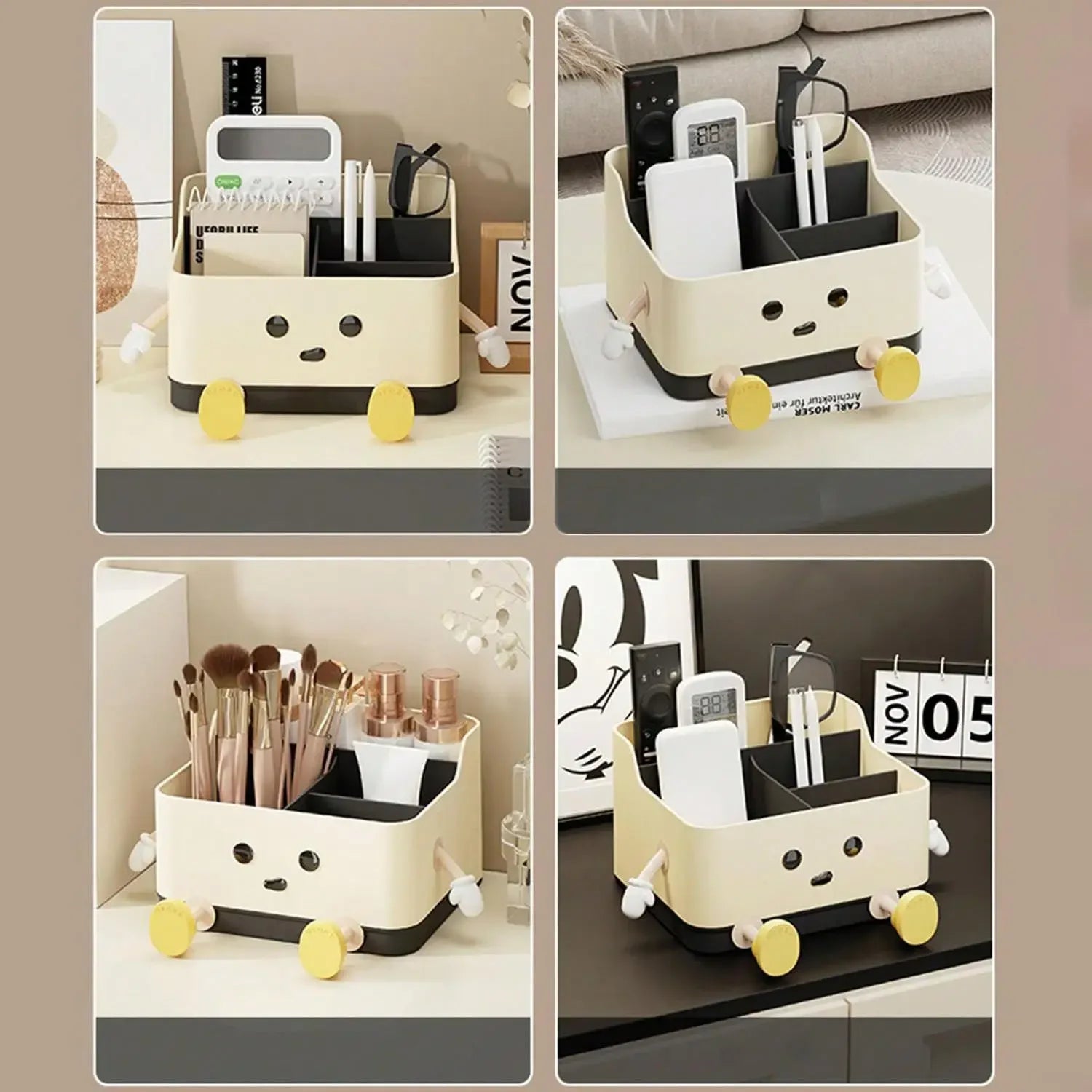 Multifunctional Desktop Storage Box, Cosmetic Organisation Shelf Countertop Storage And Display Box Remote Control Storage Box