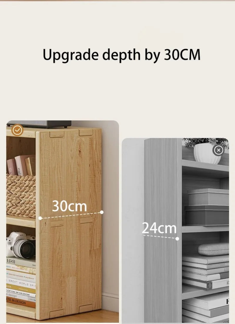 Solid Wood Floor-standing Storage Holders Unpainted Kindergarten Living Room Rack Strong Load-bearing Simple Modern Home Storage
