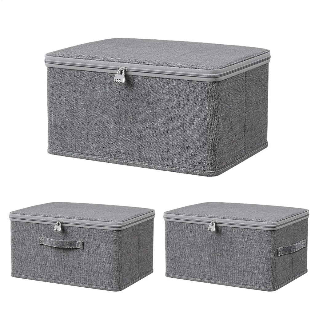 Large Storage Box with Lock Stackable Storage Container Secure with Handle Locking Organizing Bin Washable Shelf Baskets for