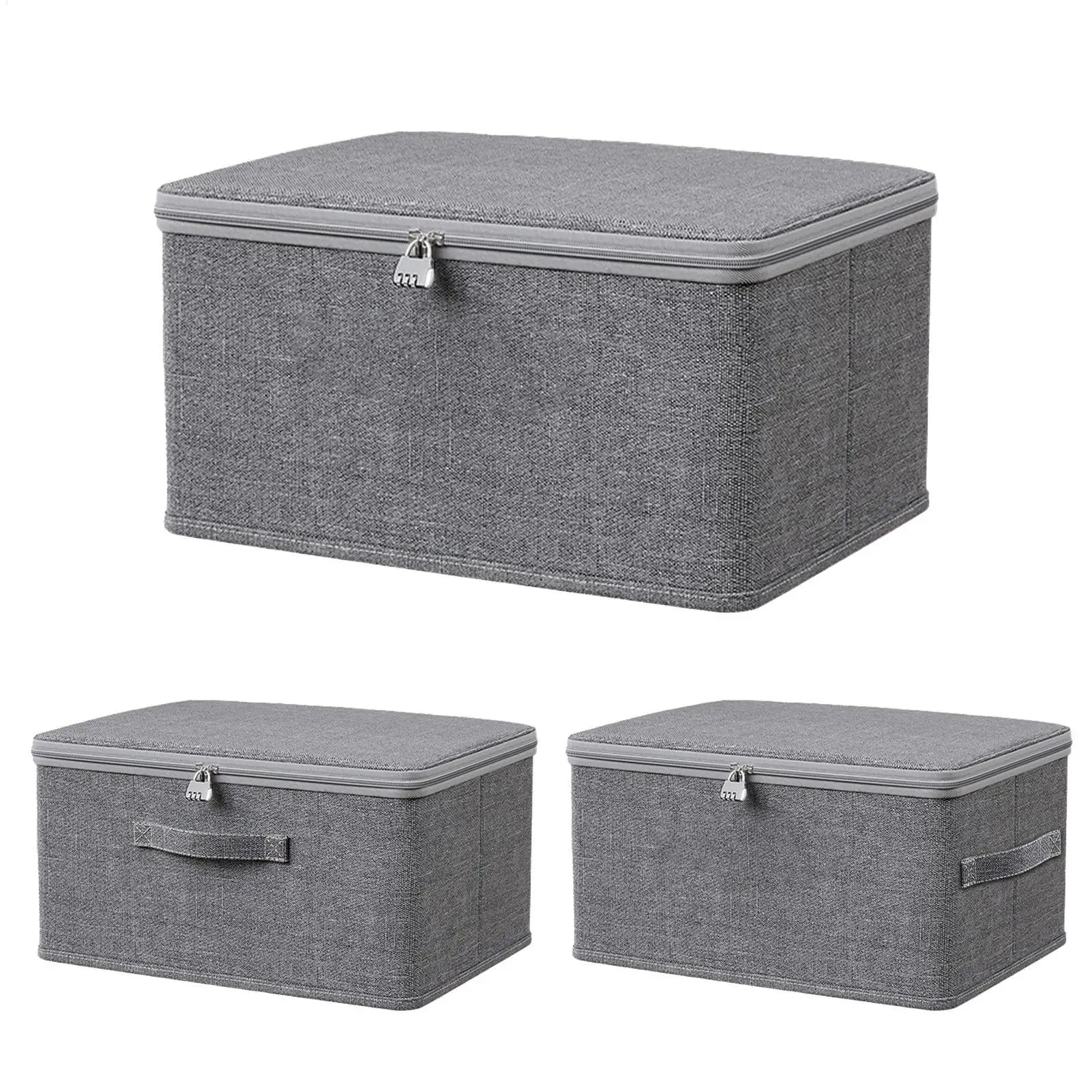 Large Storage Box with Lock Stackable Storage Container Secure with Handle Locking Organizing Bin Washable Shelf Baskets for