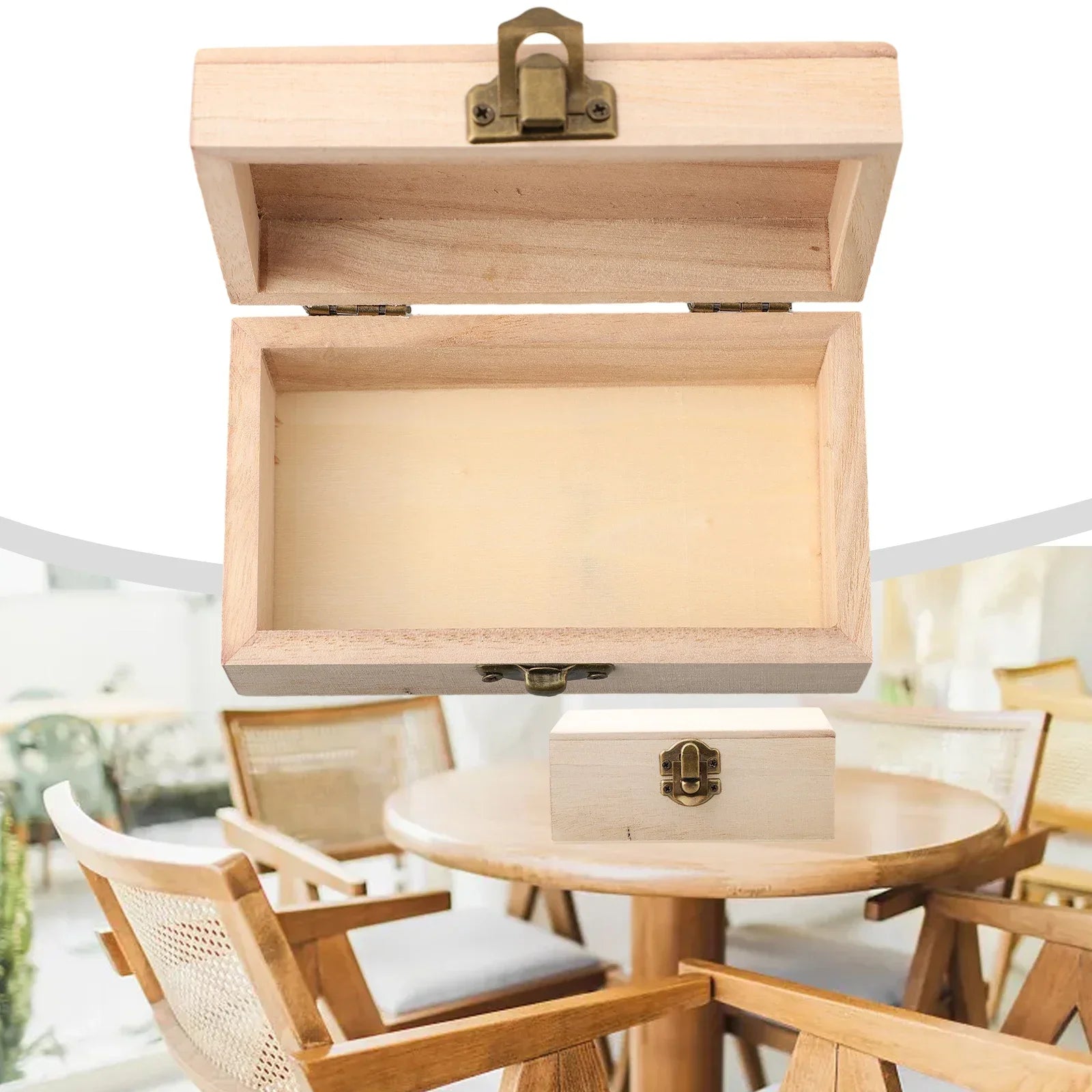 Plain Wooden Square Hinged Storage Boxes Craft Gift Box For Jewelry Case Box Home Sundries Storage Container Christmas Candy Box