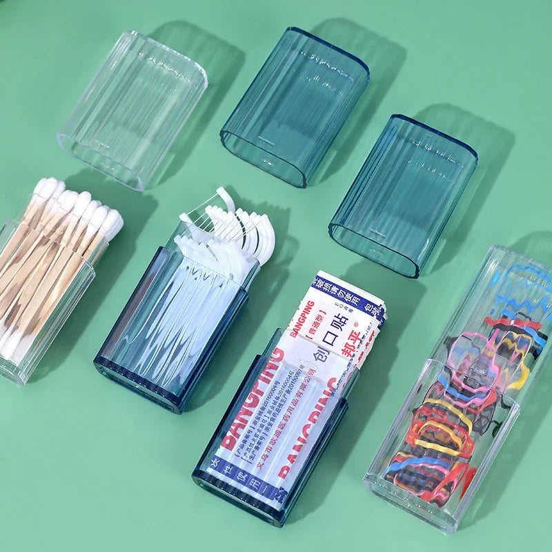 Household Storage Supplies Cotton Swab Storage Box Portable Travel Toothpick Band-aid Box