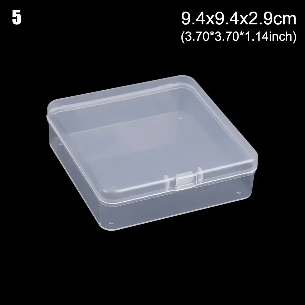 Multi Sizes Transparent Storage Box Square Small Items Case Jewelry Beads Container Fishing Tools Box Sundries Organizer Case