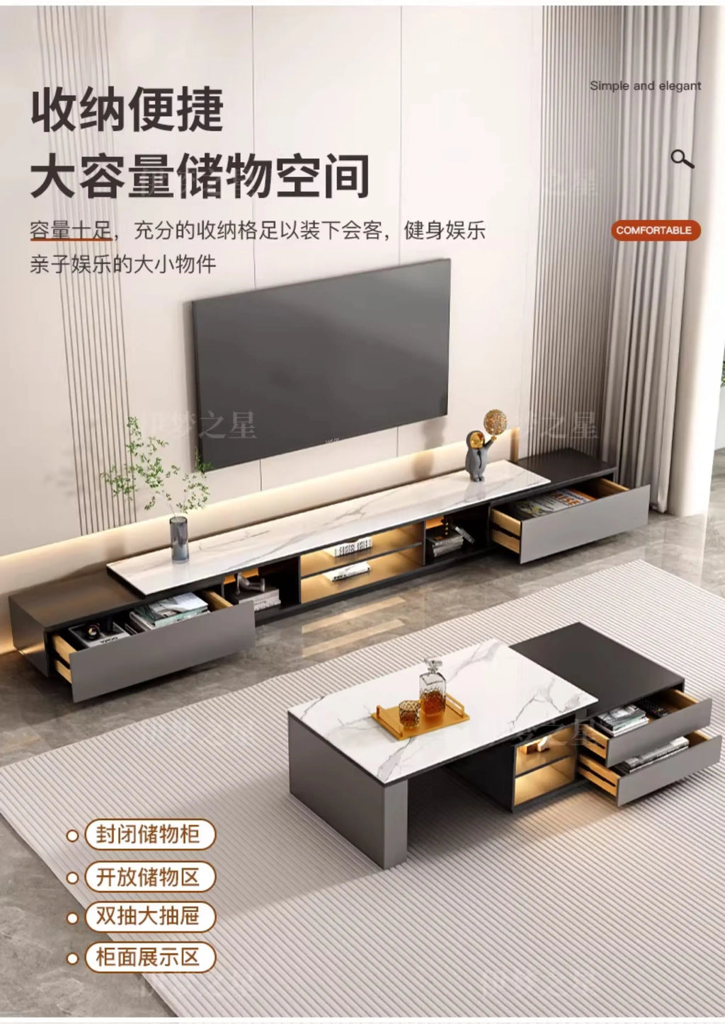 Storage Luxury Tv Cabinet Simple Showcase Display Corner Tv Cabinet Organizer Design Meuble Television Salon Home Accessories