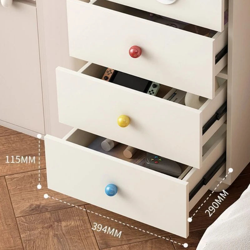 Solid Wood Storage Cabinet Drawer Type Storage Boxes Household Multifunctional Bedside Table Organizer Box Furniture Organizer