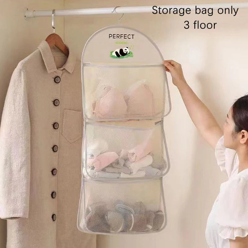 Large Capacity Storage Mesh Bag Storage Bag Reusable Vegetable Storage Net Bag Underwear Socks Storage Kitchen Hanging Mesh Bag