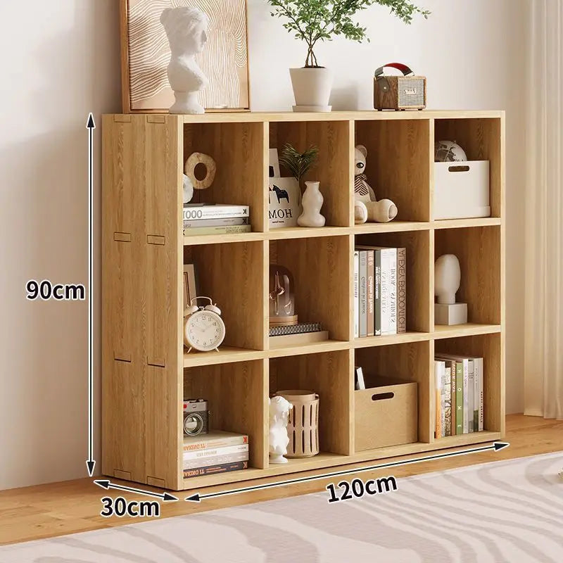 Solid Wood Floor-standing Storage Holders Unpainted Kindergarten Living Room Rack Strong Load-bearing Simple Modern Home Storage
