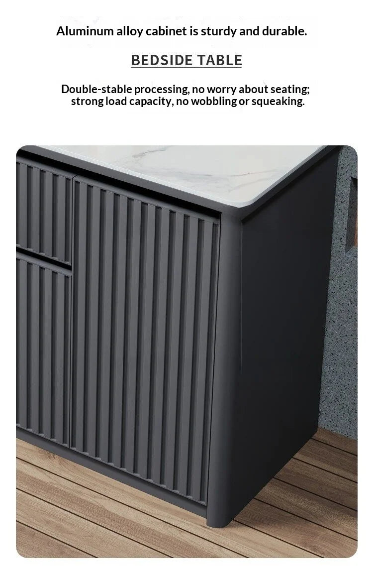 Outdoor aluminum alloy storage cabinet for balconies, patios, waterproof and sun-proof, suitable for storing miscellaneous items
