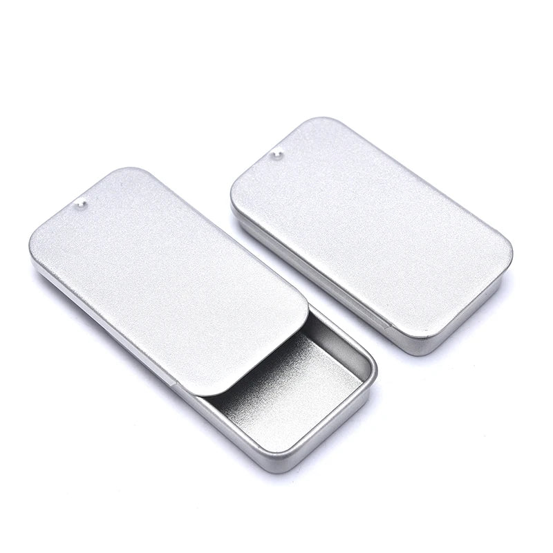 Iron Box Slide Cover Storage Box Jewelry Pill Cases Coin Candy Box