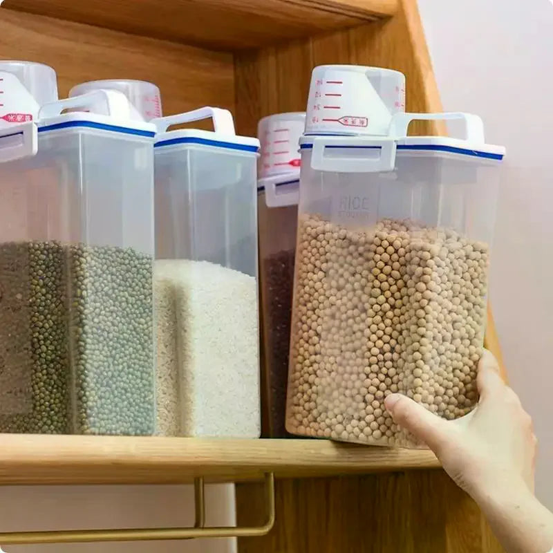 1/3/5PCS Moisture-Proof Grain Storage Jar Sealed Rice Bucket Pet Food Container Set Kitchen Storage Box For Dry Goods