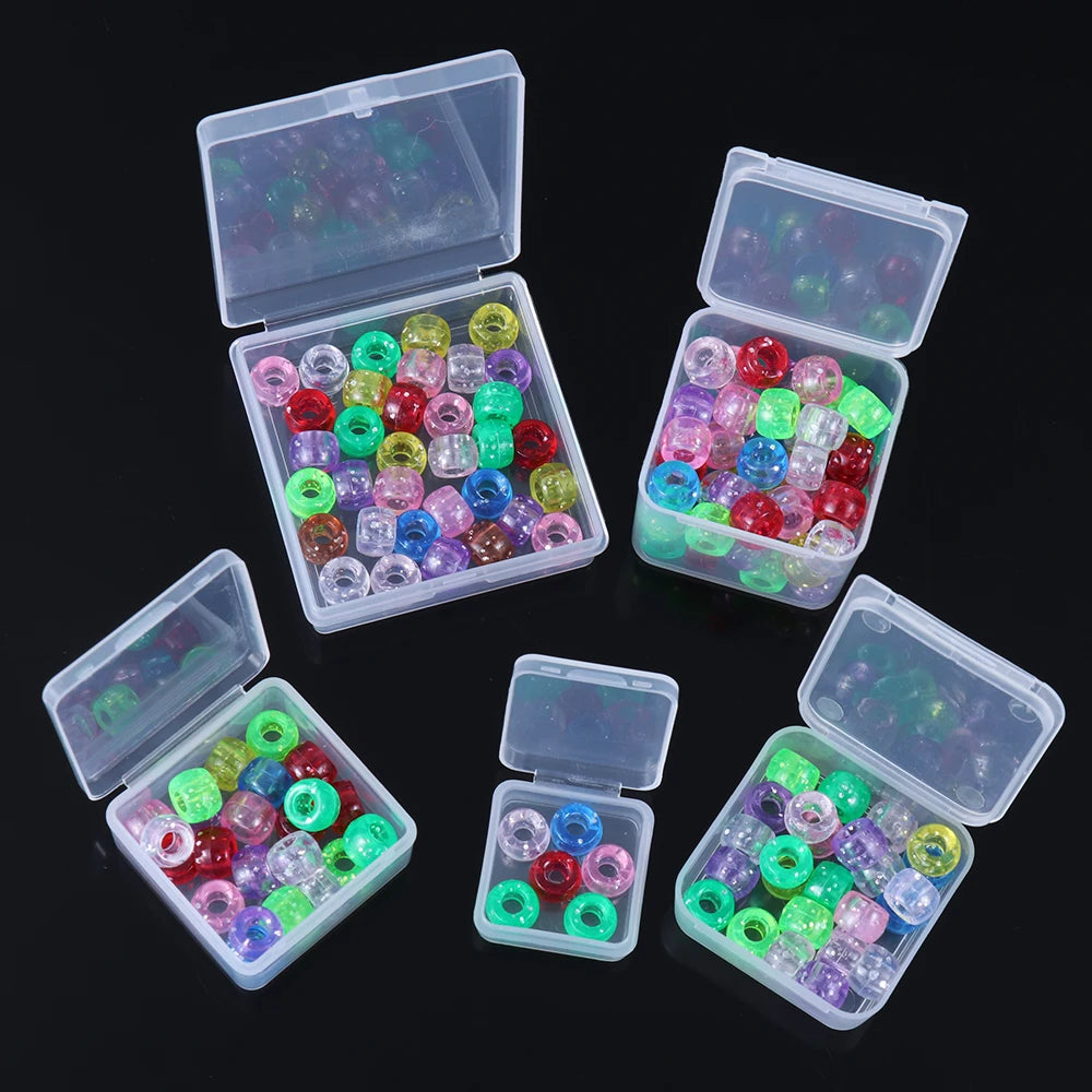 Multi Sizes Transparent Storage Box Square Small Items Case Jewelry Beads Container Fishing Tools Box Sundries Organizer Case