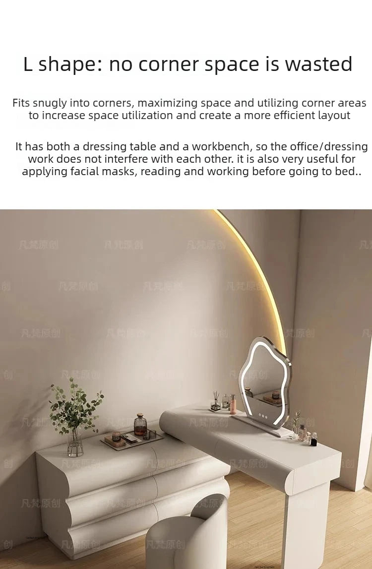 Luxury Bedroom Storage Cabinet Dressing Table Recamera Makeup Dressing Table Comfortable White Tocadores De Maquillaje Furniture