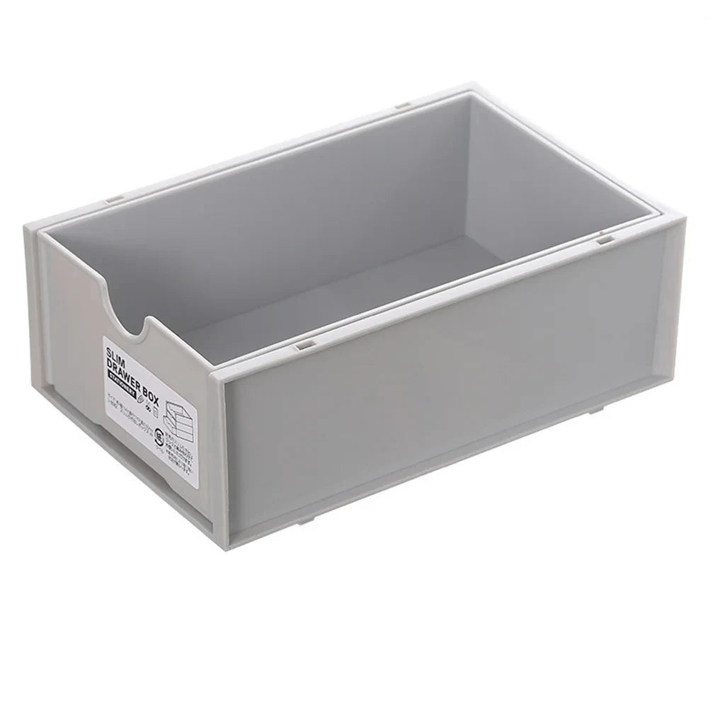Desktop storage boxes, cosmetics storage, and office stationery storage cabinets can be stacked and combined for drawer storage