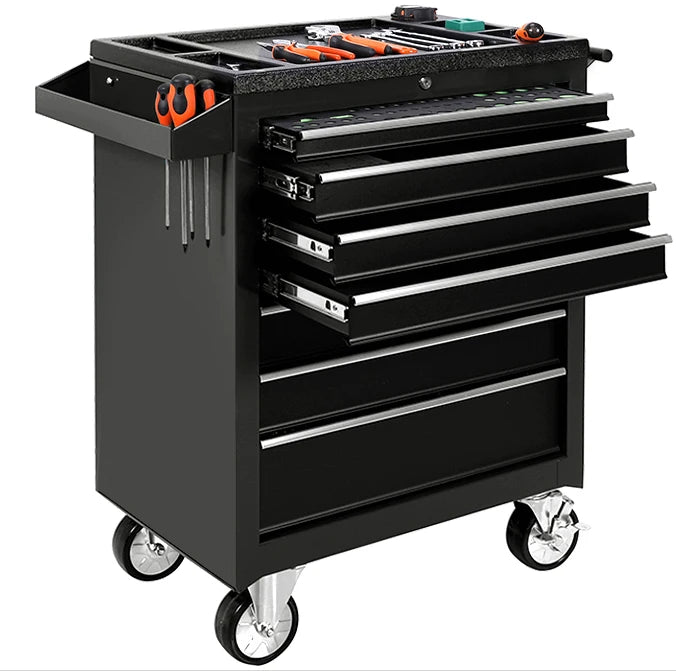 2025Garage Metal Trolly Tool Storage Cabinet Heavy Duty Workshop Roller Drawer Steel Tool Cabinet on Wheels