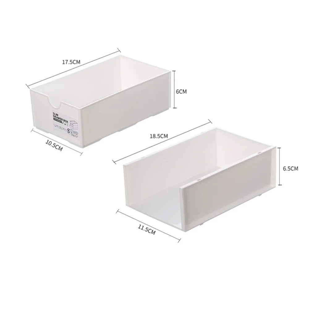Desktop storage boxes, cosmetics storage, and office stationery storage cabinets can be stacked and combined for drawer storage