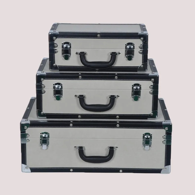 Large Capacity Storage Box Modern Handheld Organizer Storage Boxes Luxury Leather Organization Box Bedroom Storages Containers