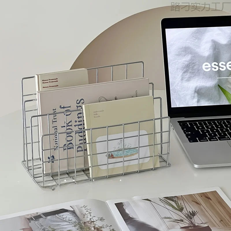 Modern desktop storage racks, bookshelf storage, modern magazine and newspaper storage boxes, book stands