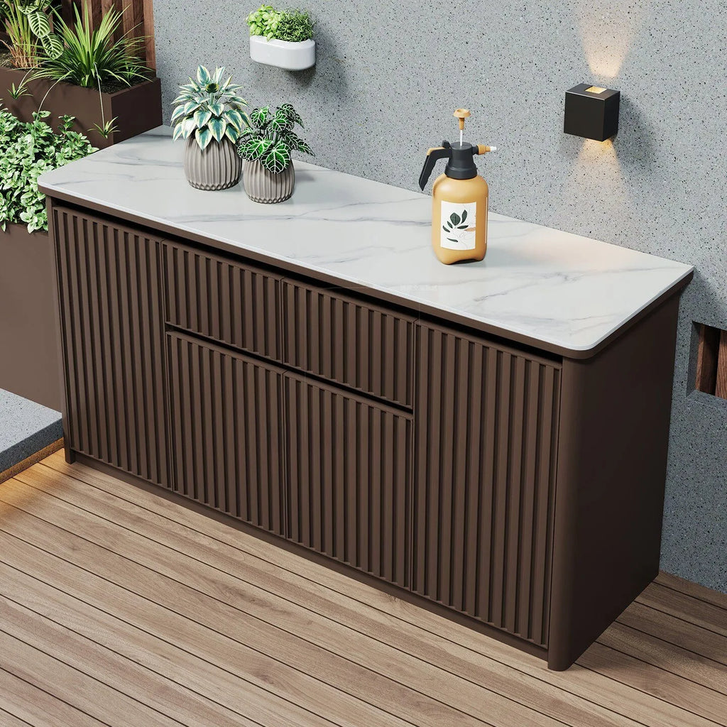 Outdoor aluminum alloy storage cabinet for balconies, patios, waterproof and sun-proof, suitable for storing miscellaneous items