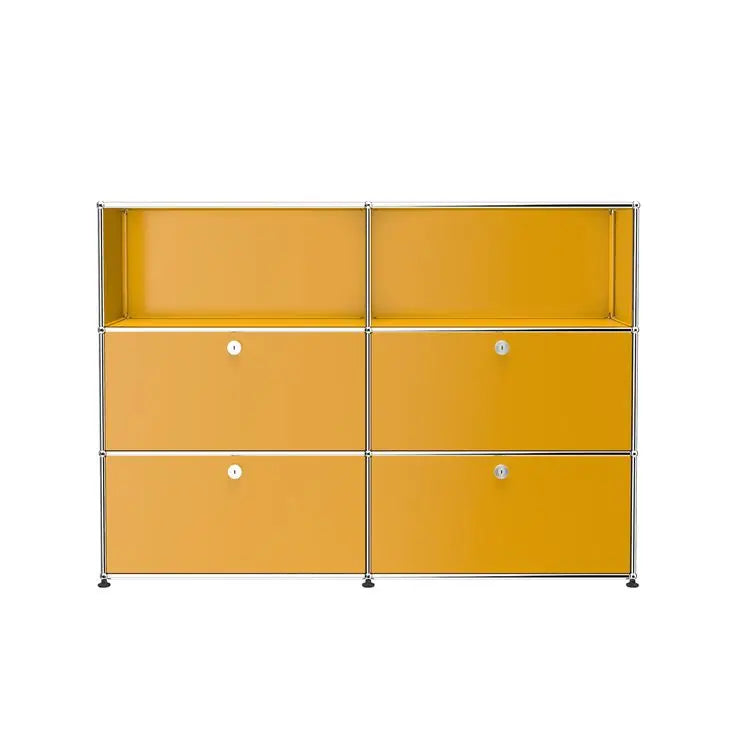 Modern Classical Large Capacity Stainless Steel Storage Cabinet 2 Drawers Shelves 5-Year Warranty for Home Apartment Living Room