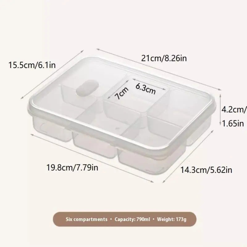 1/3PCS 2/3/6 Grids Refrigerator Storage Boxes With Holes Scallions Meat Fresh Box Food Container Cold Storage Crisper Sealed