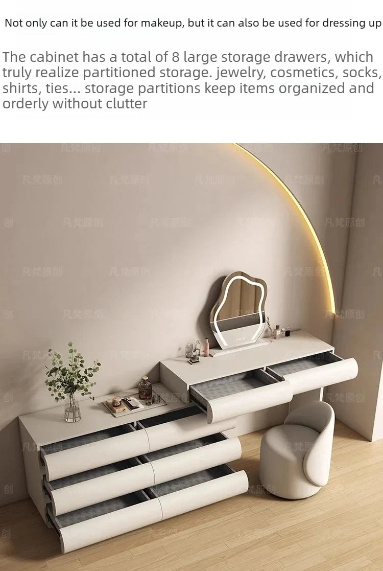 Luxury Bedroom Storage Cabinet Dressing Table Recamera Makeup Dressing Table Comfortable White Tocadores De Maquillaje Furniture