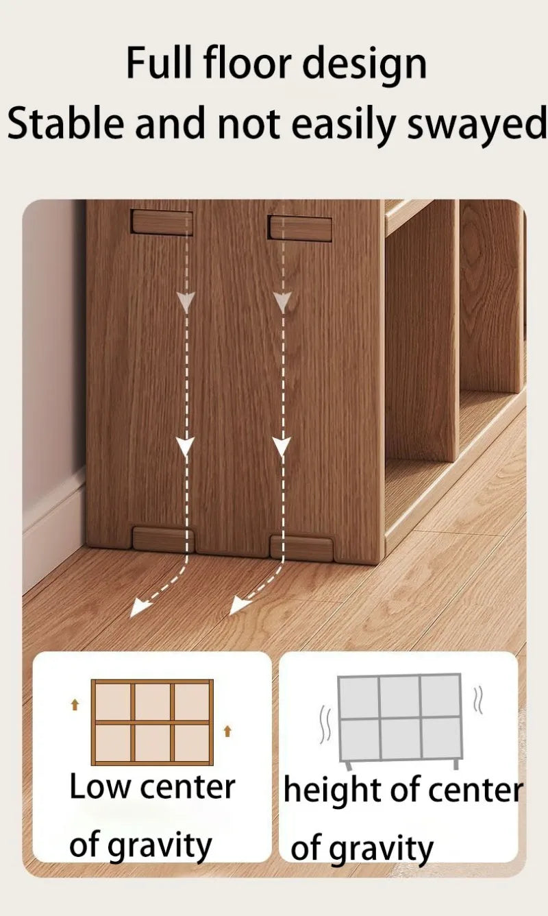 Solid Wood Floor-standing Storage Holders Unpainted Kindergarten Living Room Rack Strong Load-bearing Simple Modern Home Storage