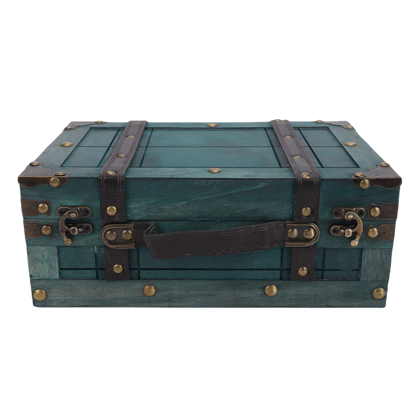 Wood Storage Trunk Wooden Chest Vintage Wood Storage Trunk with Lid Retro Suitcase Portable Box Ancient Photography Props S