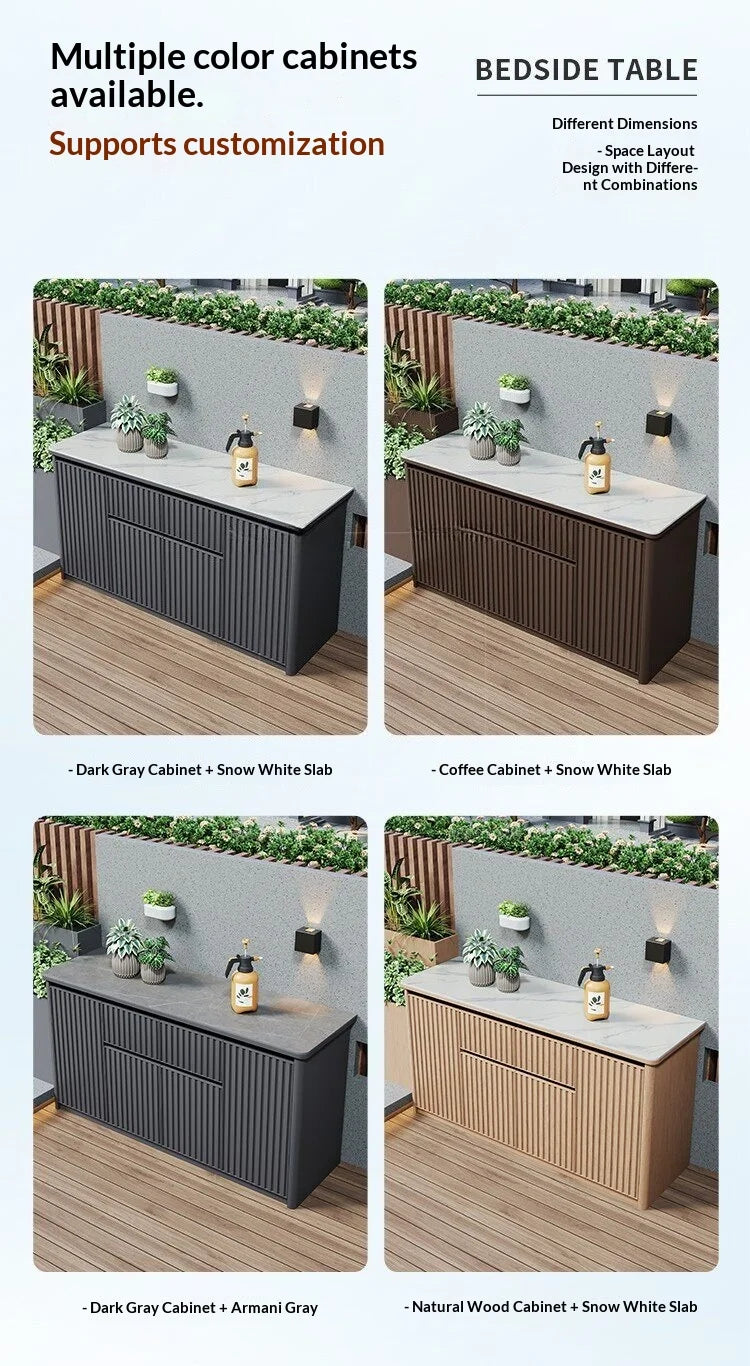 Outdoor aluminum alloy storage cabinet for balconies, patios, waterproof and sun-proof, suitable for storing miscellaneous items