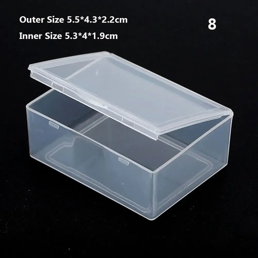 Multi Sizes Transparent Storage Box Square Small Items Case Jewelry Beads Container Fishing Tools Box Sundries Organizer Case