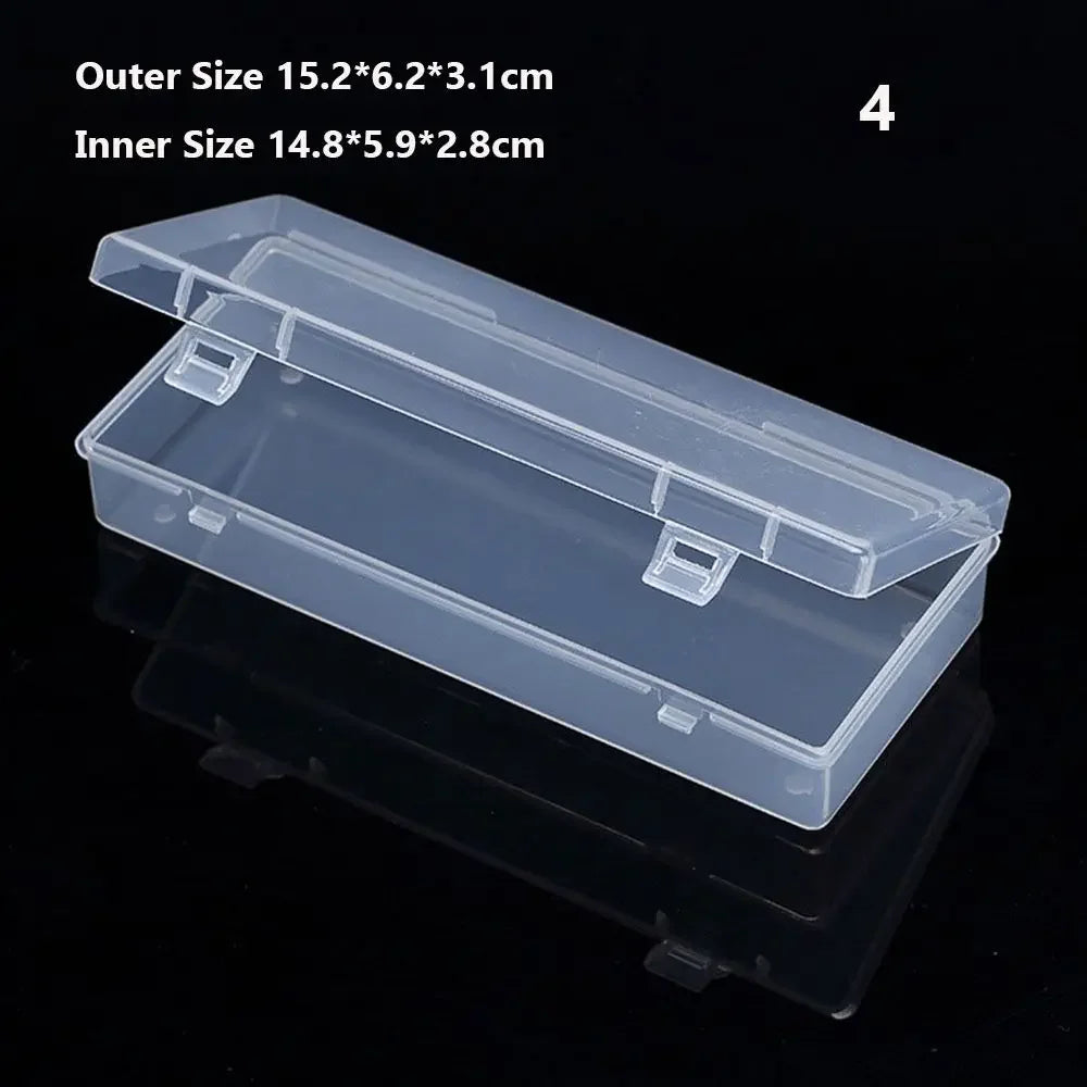 Multi Sizes Transparent Storage Box Square Small Items Case Jewelry Beads Container Fishing Tools Box Sundries Organizer Case