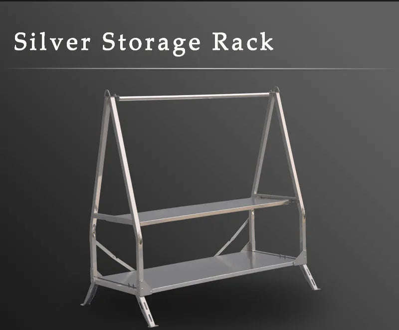 Outdoor Camping Storage Shelf Portable Folding Shelf Storage Rack Garden Stainless Steel Stand