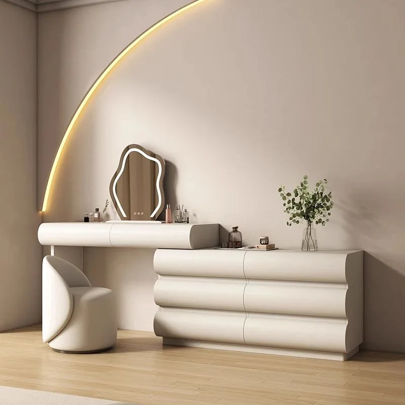 Luxury Bedroom Storage Cabinet Dressing Table Recamera Makeup Dressing Table Comfortable White Tocadores De Maquillaje Furniture