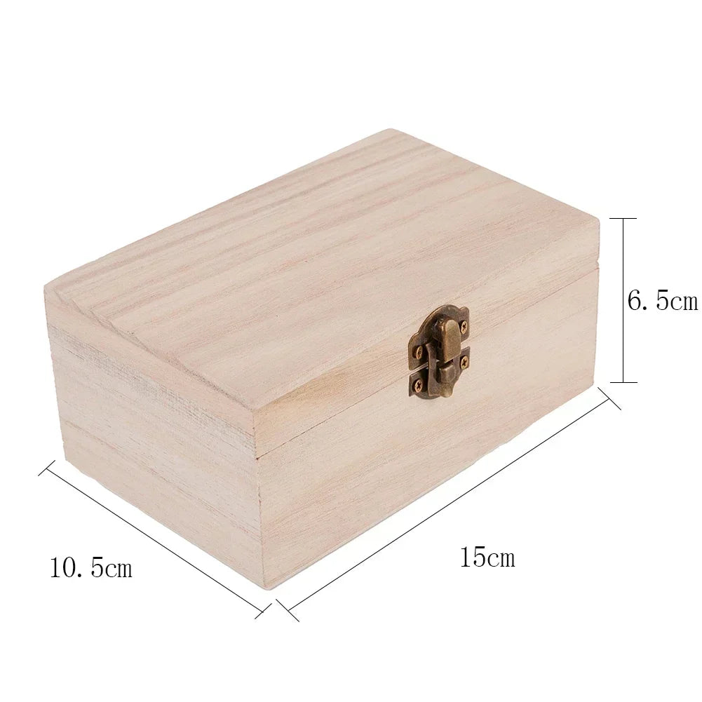 Plain Wooden Square Hinged Storage Boxes Craft Gift Box For Jewelry Case Box Home Sundries Storage Container Christmas Candy Box