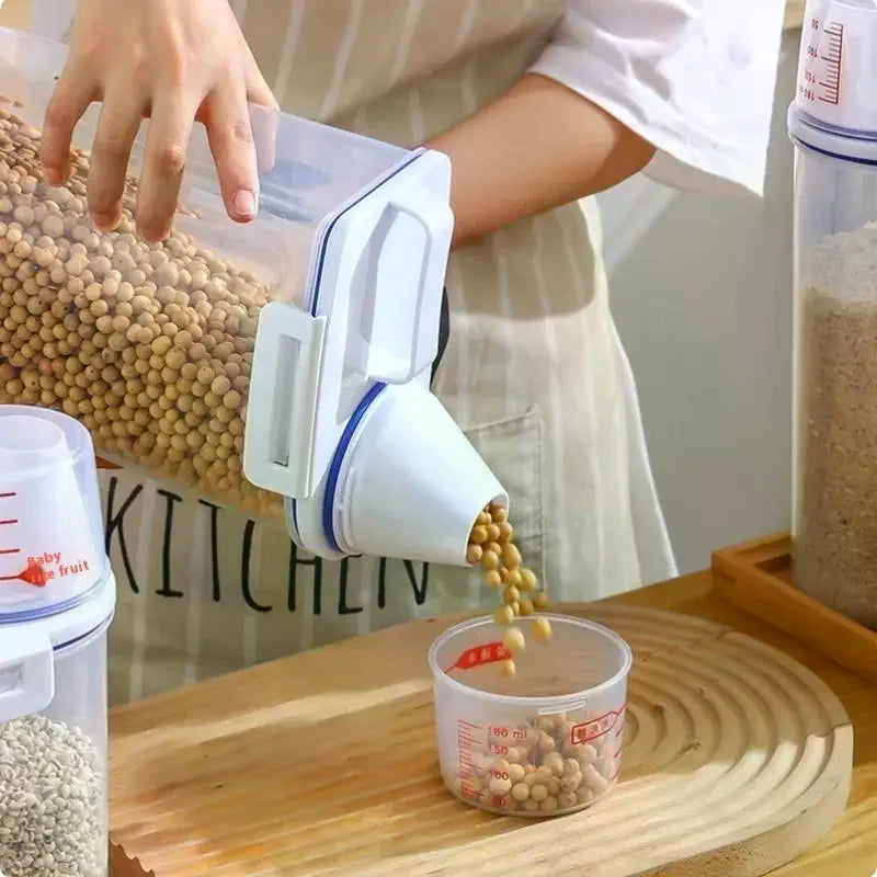 1/3/5PCS Moisture-Proof Grain Storage Jar Sealed Rice Bucket Pet Food Container Set Kitchen Storage Box For Dry Goods