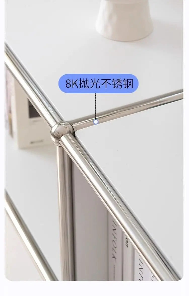 Storage Cabinet Sideboards Cabinet Shelf Module Modular DIY TV Stand Living Room Furniture Stainless Steel Vintage Frame