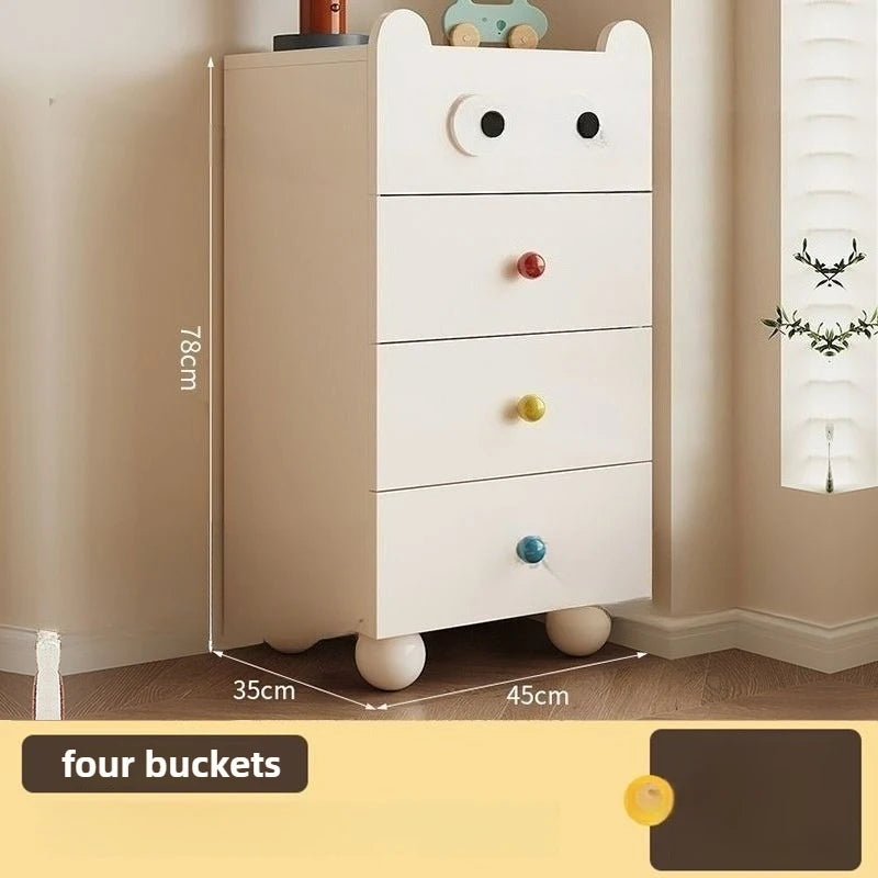 Solid Wood Storage Cabinet Drawer Type Storage Boxes Household Multifunctional Bedside Table Organizer Box Furniture Organizer