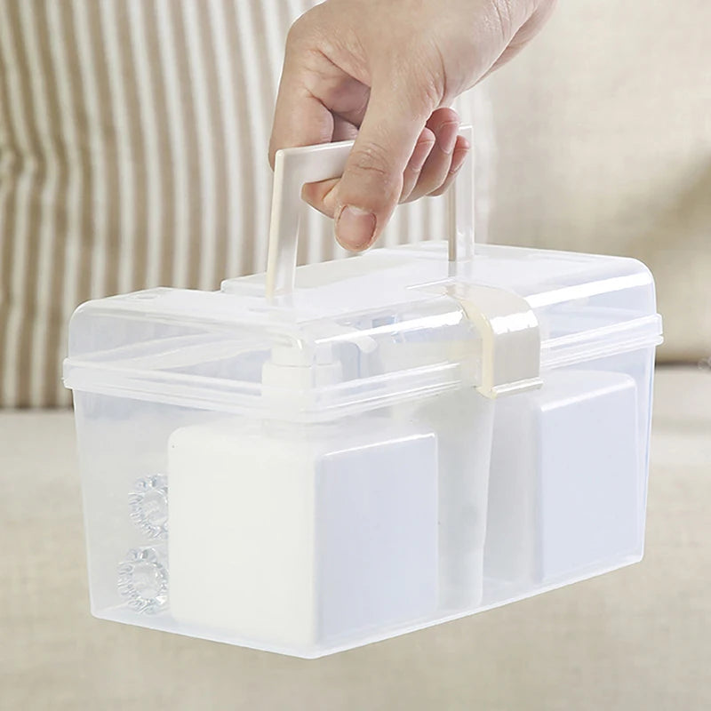 Mask Storage Box With Handle Household Dust-proof Sealed Large-Capacity Box Waterproof Dustproof Sundries Storage Box Holder