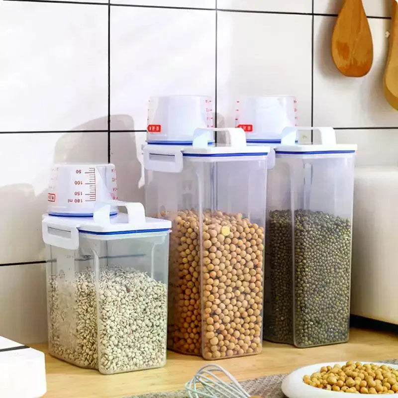 1/3/5PCS Moisture-Proof Grain Storage Jar Sealed Rice Bucket Pet Food Container Set Kitchen Storage Box For Dry Goods