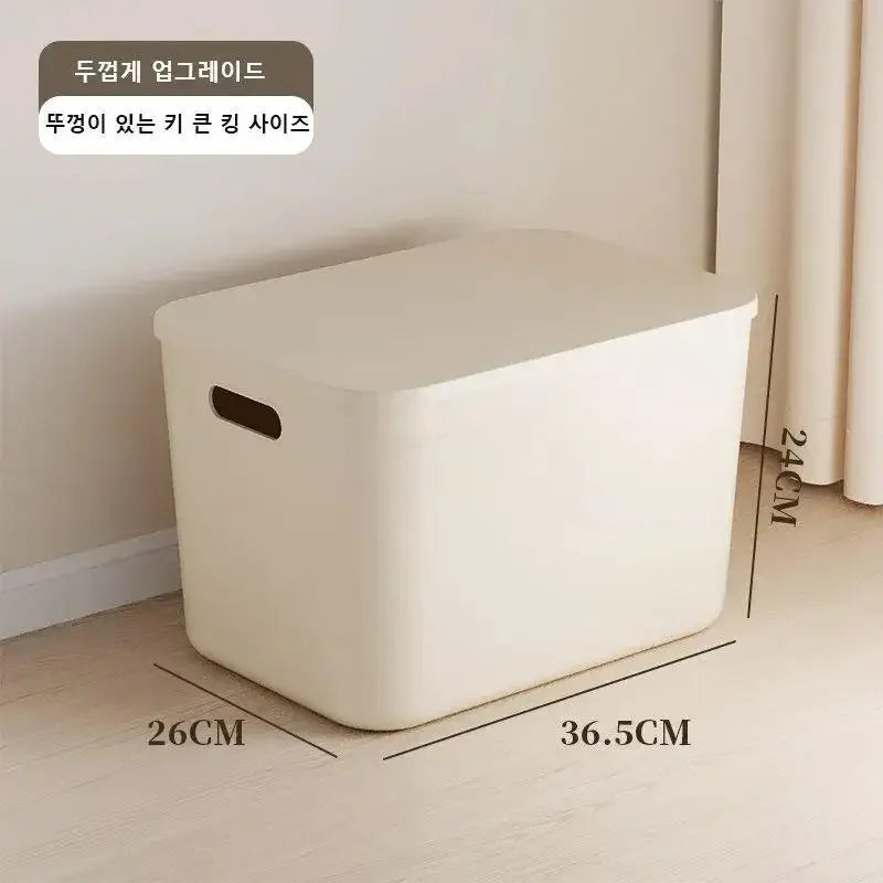 Ins Style Storage Box with Lid Dustproof Cosmetics Clothing Grocery Storage Bedroom Dormitory Storage Box Toy