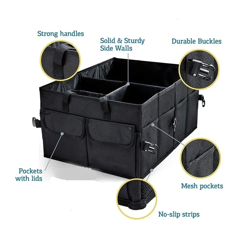Car Boot Storage Box Large Capacity Interior Finishing Sundries Storage Box Oxford Cloth Foldable Interior Supplies Universal