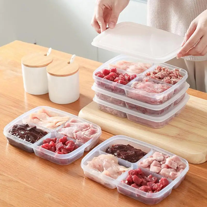 Refrigerator Food Storage Containers, Suitable For Meat And Other Food, Food-grade Airtight Containers, 2/4/6 Compartments.