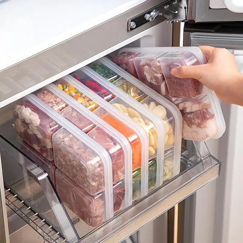 Refrigerator Food Storage Containers, Suitable For Meat And Other Food, Food-grade Airtight Containers, 2/4/6 Compartments.