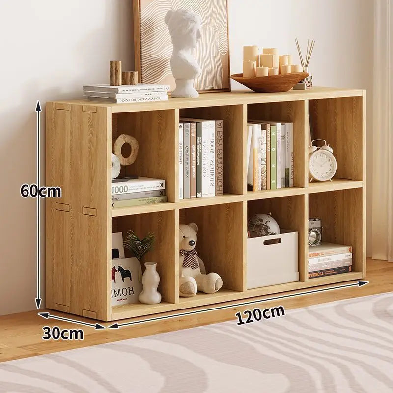 Solid Wood Floor-standing Storage Holders Unpainted Kindergarten Living Room Rack Strong Load-bearing Simple Modern Home Storage